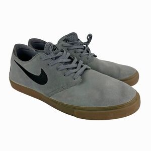 Nike SB Zoom Mens Skateboarding Shoes Size 13 Grey Suede Gum Sneakers 724954-002